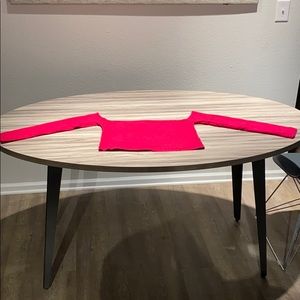 Forever 21 Off the Shoulder Magenta Crop Top